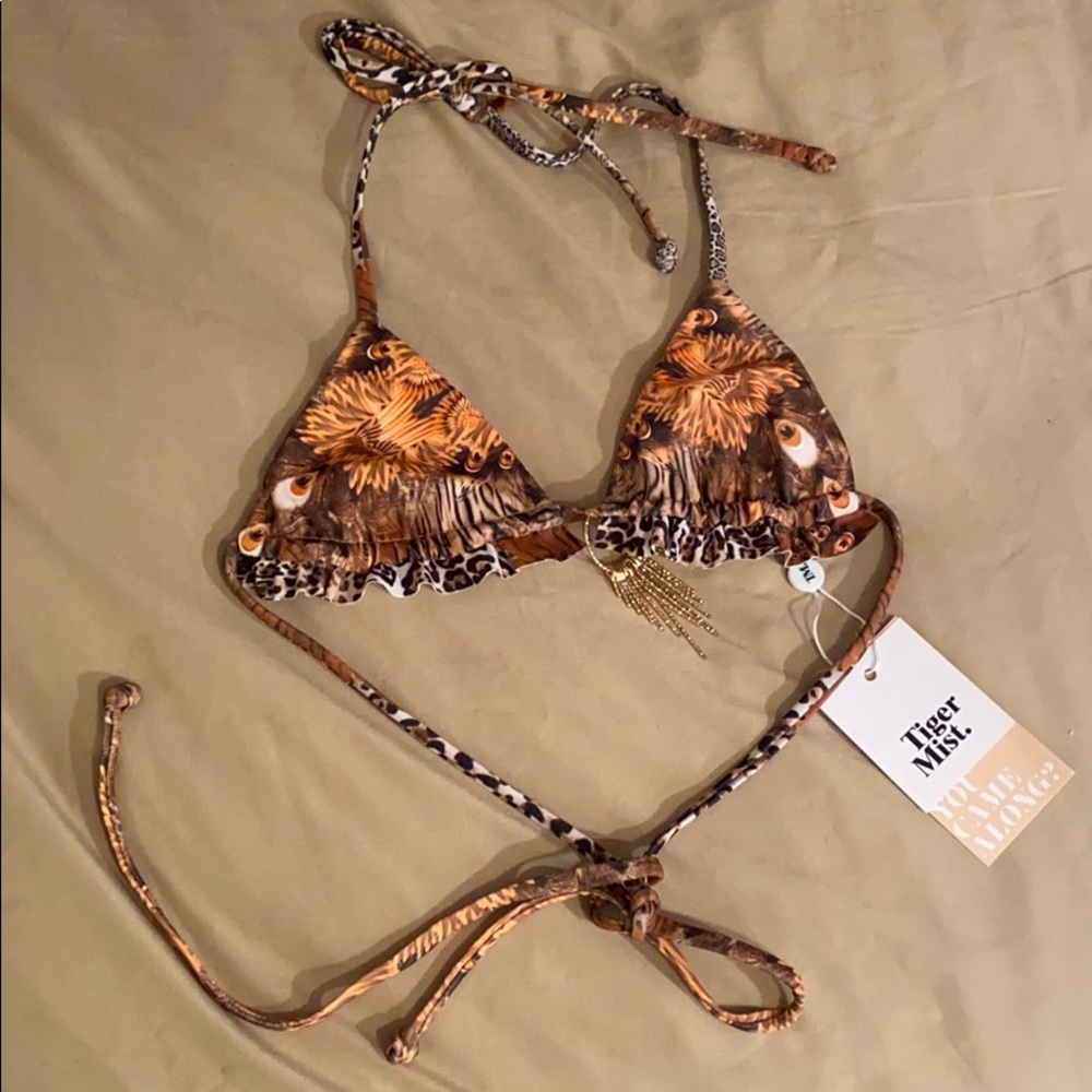 Tiger Mist NWT size small “ciana gold” bikini top
